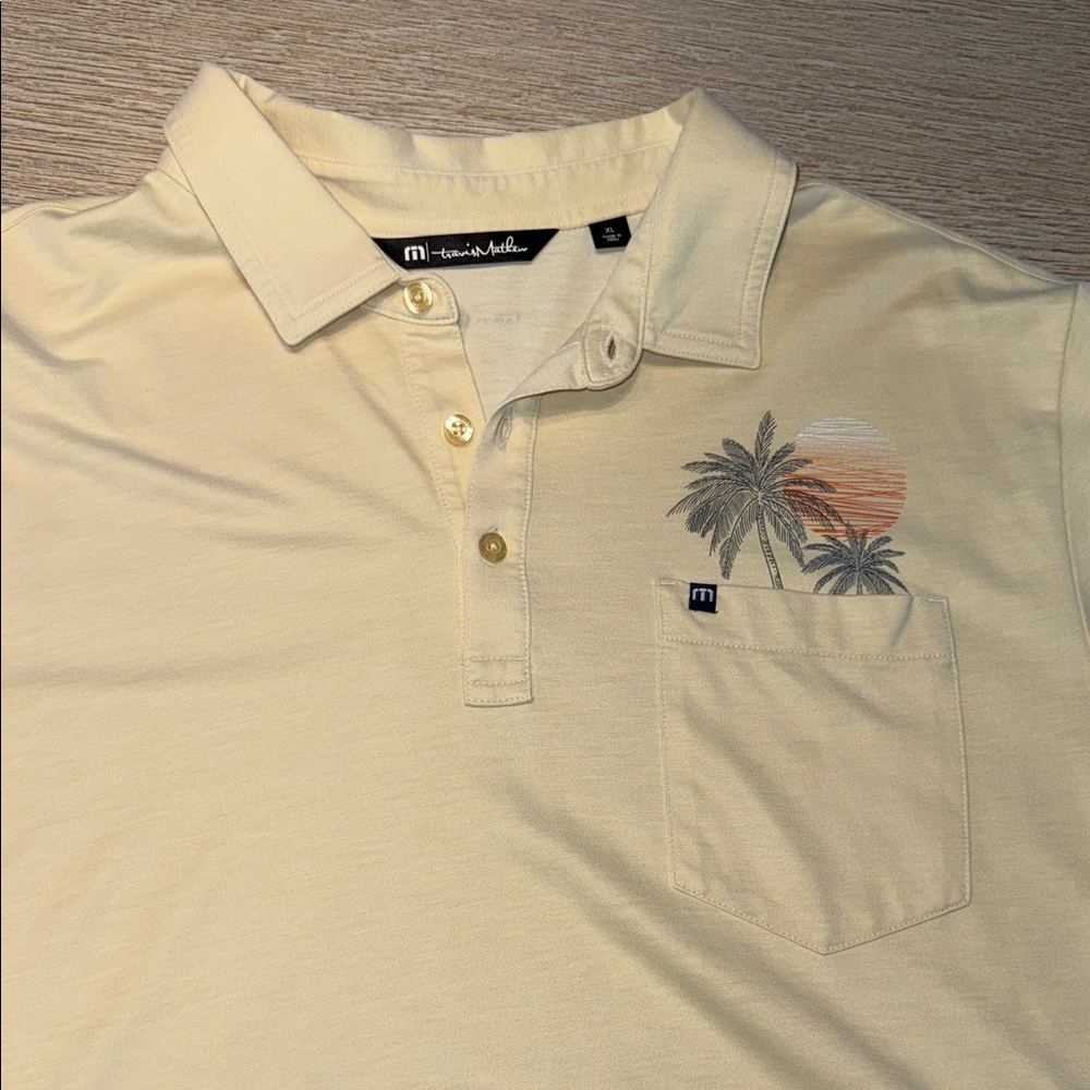Polo Shirt with Sunset Palm Design